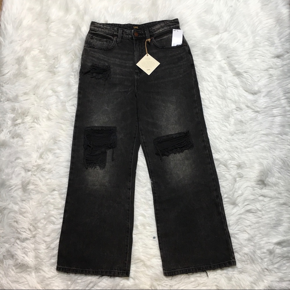 Lee high rise cropped wide leg jeans